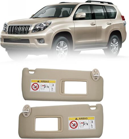 Dasbecan Beige Left Driver Side Sun Visor Compatible with 2010-2023 Lexus GX460 2009-2023 Toyota Land Cruiser Prado KDJ155 /KDJ150 Replace# 74320-0G030-A0 in Saudi Arabia