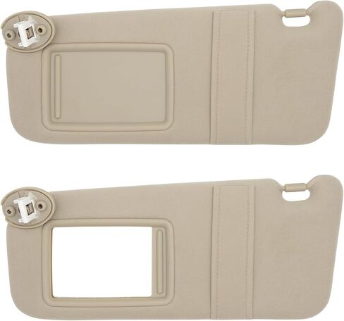Left Driver Side Sun Visor Compatible with Toyota Venza 2009-2016 Sun Shade Replacement 743200T021A1 Color: Beige in Saudi Arabia