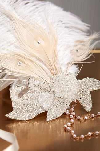 BABEYOND Art Deco 1920s Flapper Headpiece Roaring 20s Great Gatsby Feather Headband 1920s Flapper Gatsby Accessories in Saudi Arabia