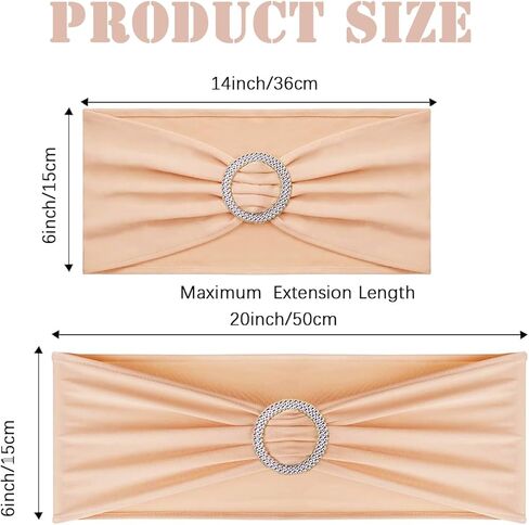 Red Chair Sashes - 50 Pack Universal Elastic Bands with Buckle Slider for Wedding Banquet Party Decorations in Kuwait