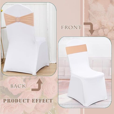 Red Chair Sashes - 50 Pack Universal Elastic Bands with Buckle Slider for Wedding Banquet Party Decorations in Kuwait