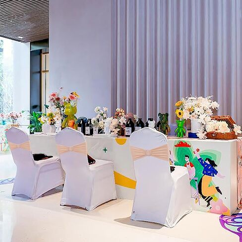 Red Chair Sashes - 50 Pack Universal Elastic Bands with Buckle Slider for Wedding Banquet Party Decorations in Kuwait