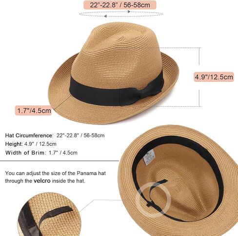 DRESHOW Women Straw Sun Hat Short Brim Panama Travel Fedora Beach Cap Roll up Summer Hat for Women Men UPF 50+ in Saudi Arabia