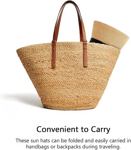 DRESHOW Women Straw Sun Hat Short Brim Panama Travel Fedora Beach Cap Roll up Summer Hat for Women Men UPF 50+ in Saudi Arabia