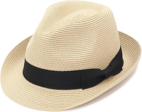 Dreshow Women Straw Sun Hat Short Brim Panama Travel Fedora Beach Cap Roll Up Summer Hat للنساء UPF 50+ in Saudi Arabia
