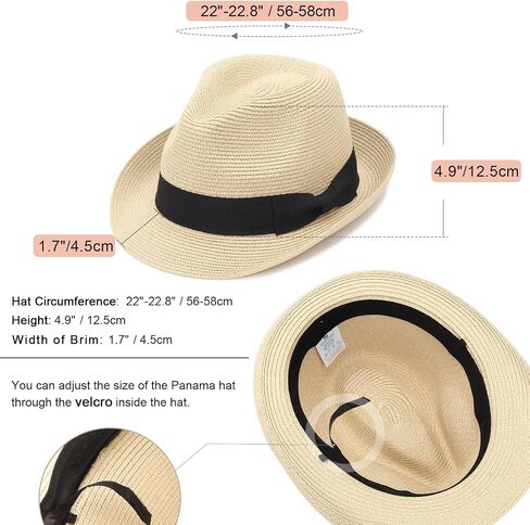 Dreshow Women Straw Sun Hat Short Brim Panama Travel Fedora Beach Cap Roll Up Summer Hat للنساء UPF 50+ in Saudi Arabia