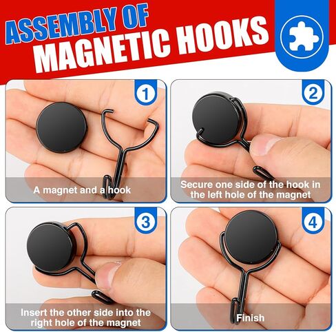 Magnetic Hooks, 110Lbs Heavy Duty Magnets Hooks for Cruise Cabins, Strong Magnets with Hooks for Hanging, Metal Magnetic Grill Hooks Magnetic Hanger for Refrigerator, Toolbox, Storage - 10Pack in Saudi Arabia