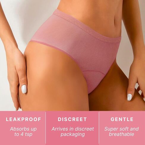 Washable & Reusable Incontinence Underwear for Women Over 60 - Leakproof, Discreet, Absorbent, Machine-Washable Panties (Hipster, XL, Pack of 5) in Saudi Arabia