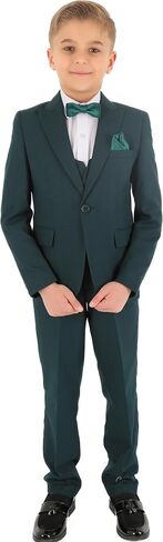 Boys Slim Fit Wedding Suits, Herringbone Textured Formal 8 Piece Complete Outfit Set in Saudi Arabia