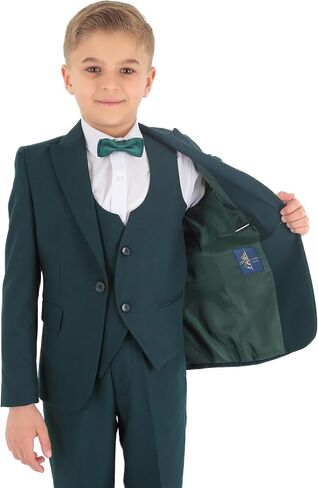 Boys Slim Fit Wedding Suits, Herringbone Textured Formal 8 Piece Complete Outfit Set in Saudi Arabia
