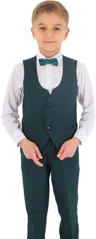 Boys Slim Fit Wedding Suits, Herringbone Textured Formal 8 Piece Complete Outfit Set in Saudi Arabia