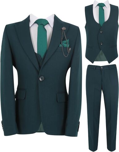 Boys Slim Fit Wedding Suits, Herringbone Textured Formal 8 Piece Complete Outfit Set in Saudi Arabia