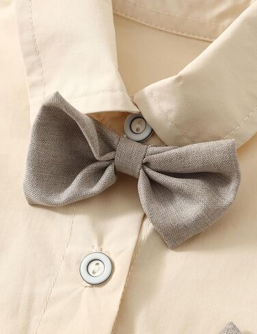 Little Boy Clothes Suits Dress Shirt with Bow Tie Suspender Pants Gentleman Outfit Sets for Party, Prom, Wedding in Saudi Arabia