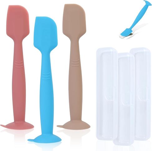 Baby Diaper Cream Spatula Applicator 3 Pack Butt Paste Spatula Soft Silicone,Diaper Rash Cream Applicator, Baby Essentials Must Haves Newborn Stuff (Red Green Grey) in Saudi Arabia