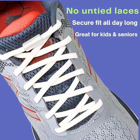 No Tie Shoelaces for Adults and Kids - Elastic Shoe Laces, Lock Laces, Tieless Shoelaces. in Saudi Arabia