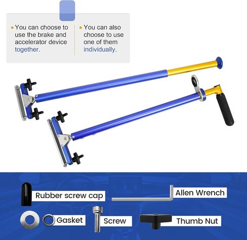 Handicap Driving Hand Controls for Disabled Drivers, Car Pedal Assist Controls, Left or Right Hand Both Available, Length Adjustable, Double Insurance,Blue in Saudi Arabia