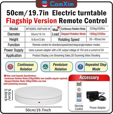 Remote Photography Motorized Turntable Rotating Display Stand base giratoria para Spinning Rotating Platform 360 photo booth lazy susan for Display,3D Scanner Models(Load Range:40lbs~100lbs) in Saudi Arabia
