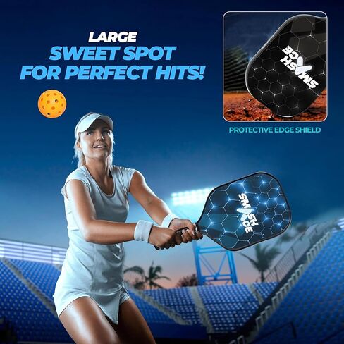 USAPA Approved SmashAce Pickleball Paddles Set of 4 - Fiberglass Surface Pickle Ball Set Including 4 Paddles, 4 Balls, 4 Cooling Towels & Portable Carry Bag - Perfect Pickleball Gift for Men & Women in Saudi Arabia
