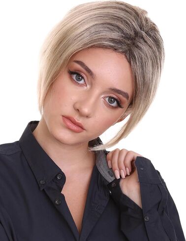 Women's Classic Karen, Minivan Mom Pixie Meme Cut Wig, Premium Halloween Synthetic Fiber Wig - Light Brown & Blonde in Kuwait