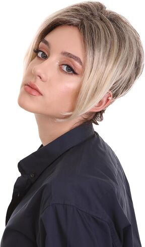 Women's Classic Karen, Minivan Mom Pixie Meme Cut Wig, Premium Halloween Synthetic Fiber Wig - Light Brown & Blonde in Kuwait