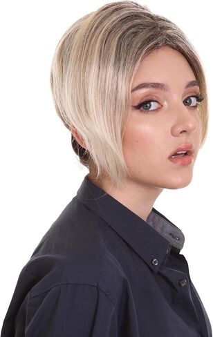 Women's Classic Karen, Minivan Mom Pixie Meme Cut Wig, Premium Halloween Synthetic Fiber Wig - Light Brown & Blonde in Kuwait