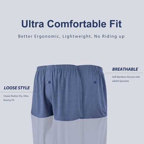 BAMBOO COOL Men's Boxers Short Boxer for Men Soft Comfortable Casual Breathable Underwear (3 Pack or 5 Pack) in Saudi Arabia