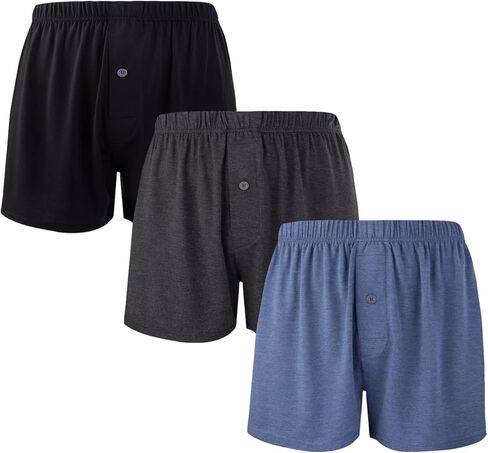 BAMBOO COOL Men's Boxers Short Boxer for Men Soft Comfortable Casual Breathable Underwear (3 Pack or 5 Pack) in Saudi Arabia