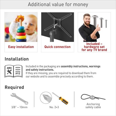 حامل أرضي للتلفزيون ثلاثي القوائم من باركان مقاس 13-65 بوصة، حامل لضبط الإمالة والارتفاع، يحمل ما يصل إلى 80 رطلاً، ضمان لمدة عامين، محمول وقابل للطي، يناسب شاشة LED OLED LCD in Kuwait