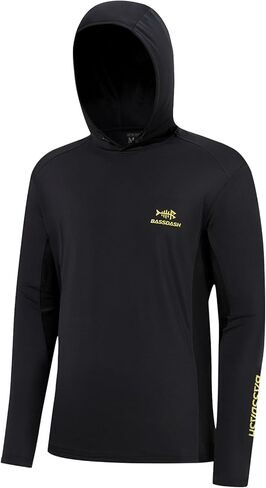 BASSDASH Men’s UPF 50+ Drawstring Fishing Hoodie Shirts UV Sun Protection Long Sleeve Outdoor Hiking Hooded T-Shirts FS33M in Saudi Arabia