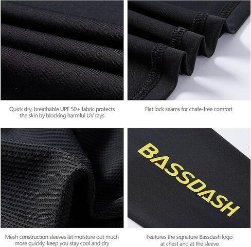BASSDASH Men’s UPF 50+ Drawstring Fishing Hoodie Shirts UV Sun Protection Long Sleeve Outdoor Hiking Hooded T-Shirts FS33M in Saudi Arabia
