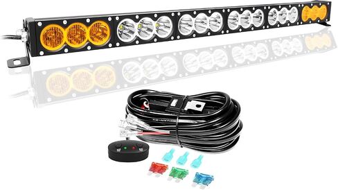 SKYWORLD 49inch Amber&White Fog Light 270W Led Bar 4x4 with 12v Wiring Harness Kit, Led Light Bar for Offroad Vehicles Car Trucks ATV UTV SUV in Saudi Arabia
