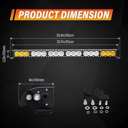 SKYWORLD 49inch Amber&White Fog Light 270W Led Bar 4x4 with 12v Wiring Harness Kit, Led Light Bar for Offroad Vehicles Car Trucks ATV UTV SUV in Saudi Arabia
