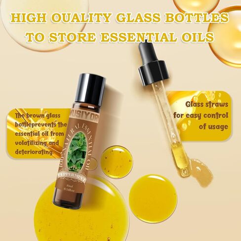 Peppermint Essential Oil 10ML - 100% Pure and Natural Therapeutic Grade Oils for Aromatherapy Diffuser - 0.34 Fl Oz/Peppermint in Saudi Arabia