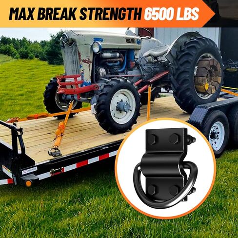 6pcs حلقات D -Duty D Rings Heavy Downer Tie أسفل المرساة ، فائقة 6500 رطل قوة مكثفة D حلبة لأسفل لسرير الشاحنة ، مقطورة ، مع مسامير in Kuwait