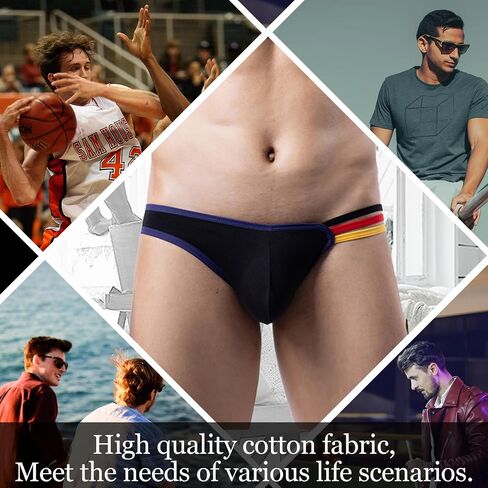 Meshal Men's Sexy Low-Rise Cotton Bikini Briefs Lightweight Soft Lingerie Underwear in Saudi Arabia