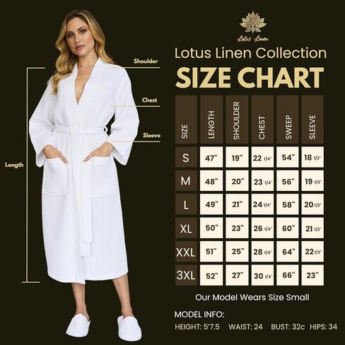 رداء نسج وافل لوتس Lotus Linen Waffle -Waffle - رداء حمام سبا Kimono SPA in Kuwait