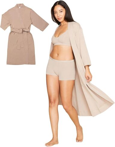 Essential Robe – Sustainable 100% Organic Cotton Lounge Robe with Deep Pockets & Belt – Soft & Stylish in Saudi Arabia