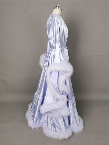 Old Hollywood Feather Robe Sexy Boudoir Robe Feather Bridal Robe Satin Long Wedding Scarf New Custom Made in Kuwait