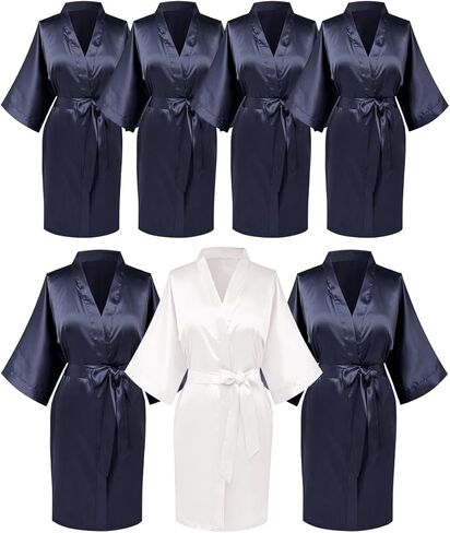 7 PCS Womens Kimono Robe Bride Bridesmadis Rrobe Rouse Bathrobe Assen in Kuwait