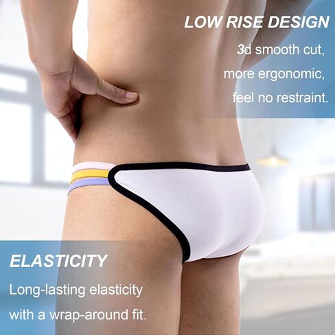 Meshal Men's Sexy Low-Rise Cotton Bikini Briefs Lightweight Soft Lingerie Underwear in Saudi Arabia