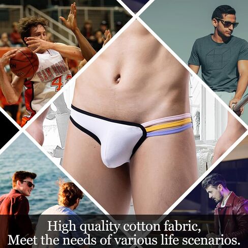 Meshal Men's Sexy Low-Rise Cotton Bikini Briefs Lightweight Soft Lingerie Underwear in Saudi Arabia