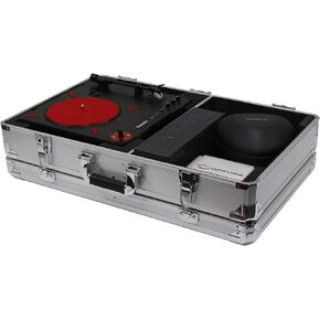 Odyssey KPT01SCSIL KROM Numark PT01 Scratch Turntable case with side compartment, Silver