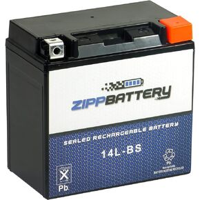 Chrome Battery 14L-BS High Performance Power Sports Battery - Maintenance Free - AGM - Replacement for Harley Davidson