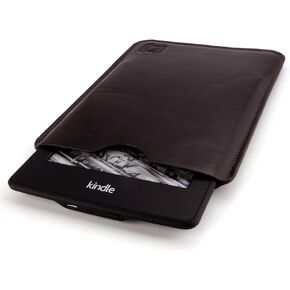 Dockem Executive Sleeve for Kindle Paperwhite (2012-2018 models), Kindle 6", Kindle Voyage; Slim, Simple, Professional Case: Microfiber Felt Lined Basic Synthetic Leather Protective Cover [Dark Brown]