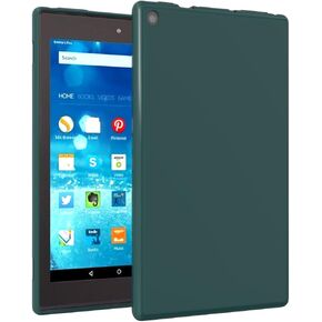 Callyue Case for Kindle Fire HD 8 HD8 Tablet Case (8th/7th/6th/5th Generation, 2018/2017/2016/2015 Release), Rubber Soft Skin Silicone Protective Cover for 8.0" Kindle Fire HD 8, Dark Green