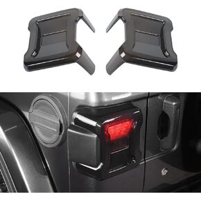 JeCar Smoked LED Tail Light Covers Rear Light Guards Exterior Accessories Compatible with Jeep Wrangler JL JLU 2018-2023, Black
