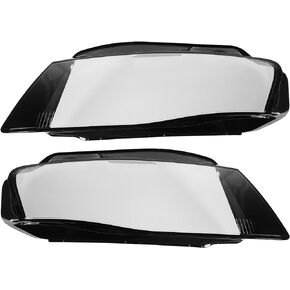 X AUTOHAUX 1 Pair Car Front Headlight Headlamp Lense Clear Lens Cover Cap PC Shell for Audi A4 B8 2009-2012 8K0941029C 8K0941030C in Kuwait