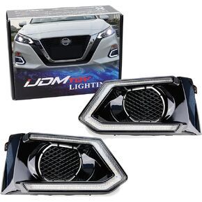 iJDMTOY OEM-Fit White/Amber Switchback LED Daytime Running Light Kit Compatible with 2019-2022 Nissan Altima, White LED DRL, Amber LED Turn Signal