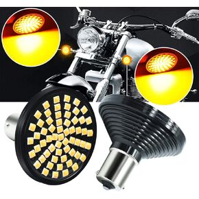 HONLEEX 2" Amber 1156 Rear Turn Signal LED Bulb,60 LEDs Chips 7506 BA15 H arley B ullet LED Bulb for H arley D avidson,R oad Glide,R oad King.2-Pack. in Kuwait
