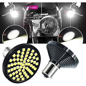 HONLEEX 2" Amber 1156 Rear Turn Signal LED Bulb,60 LEDs Chips 7506 BA15 H arley B ullet LED Bulb for H arley D avidson,R oad Glide,R oad King.2-Pack.